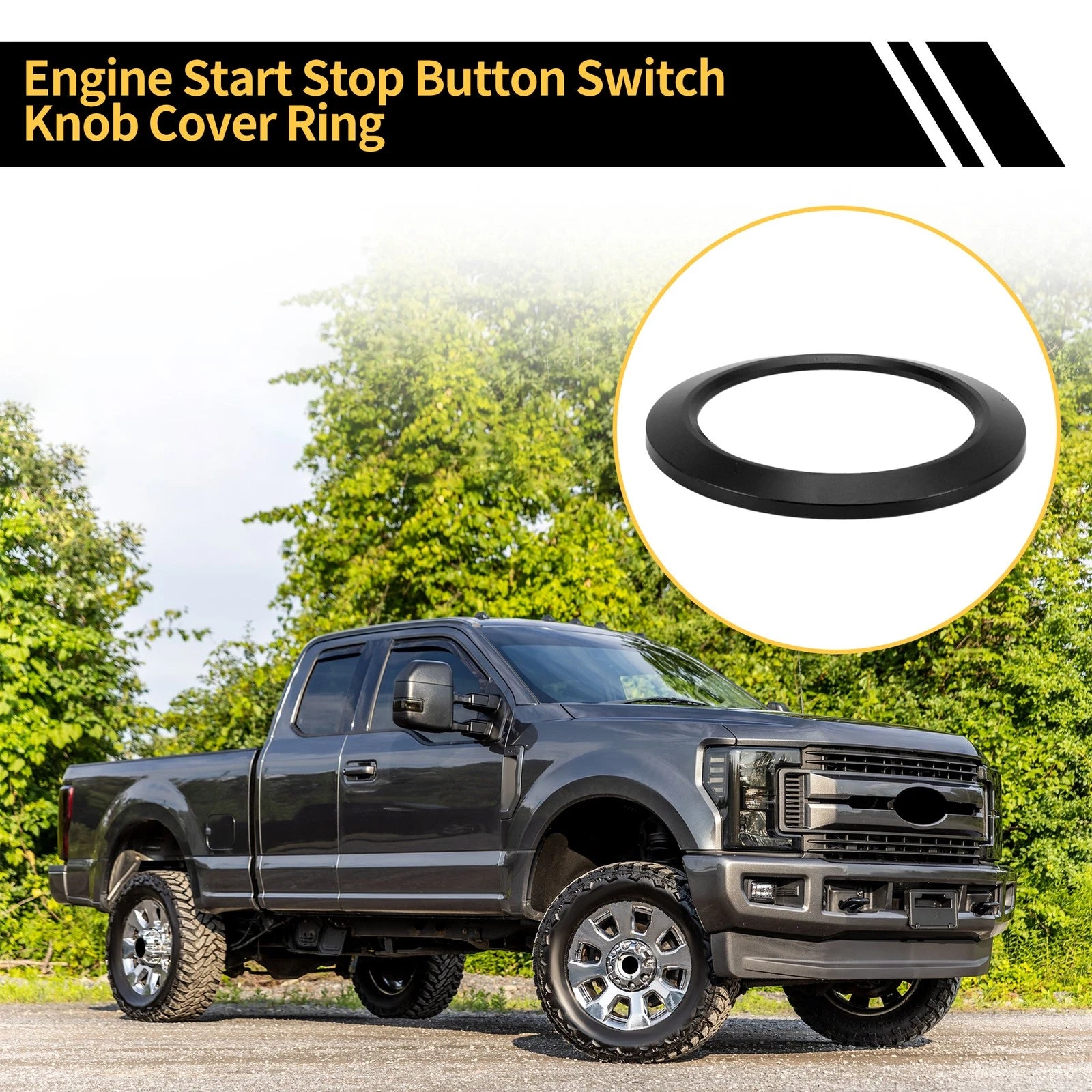 Engine Start Stop Button Switch Knob Cover Ring for Ford F-150 (2016–2021)