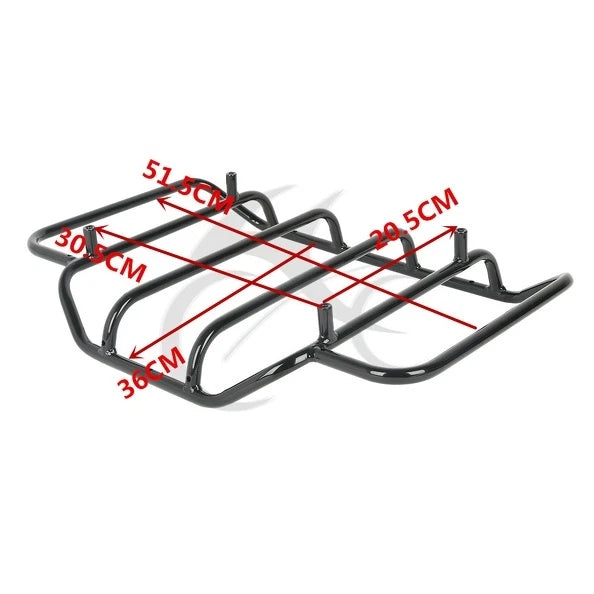 Trunk Backrest Pad & LED Tail Light Mount Rack for Harley Touring (2014–2025)