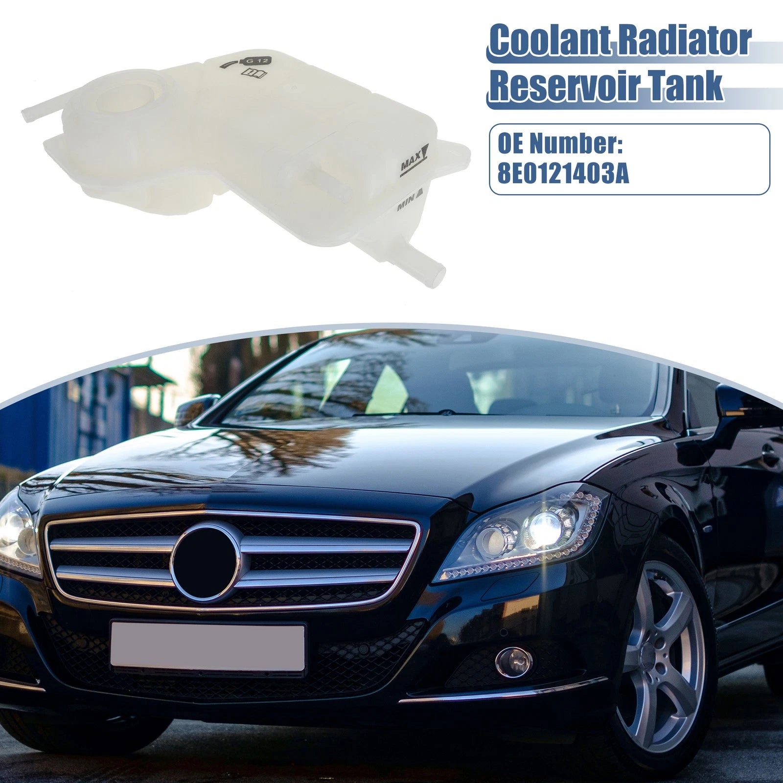 Coolant Radiator Reservoir Tank with Sensor for Audi A4 A5 (2009–2019)