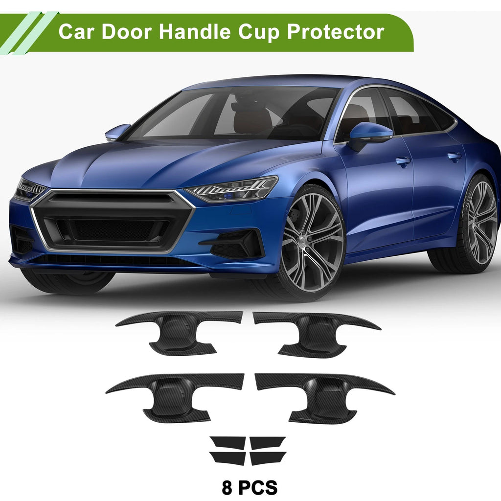 Door Handle Cup Protector for Toyota Camry Replacement Black Carbon Style (2018–2024)