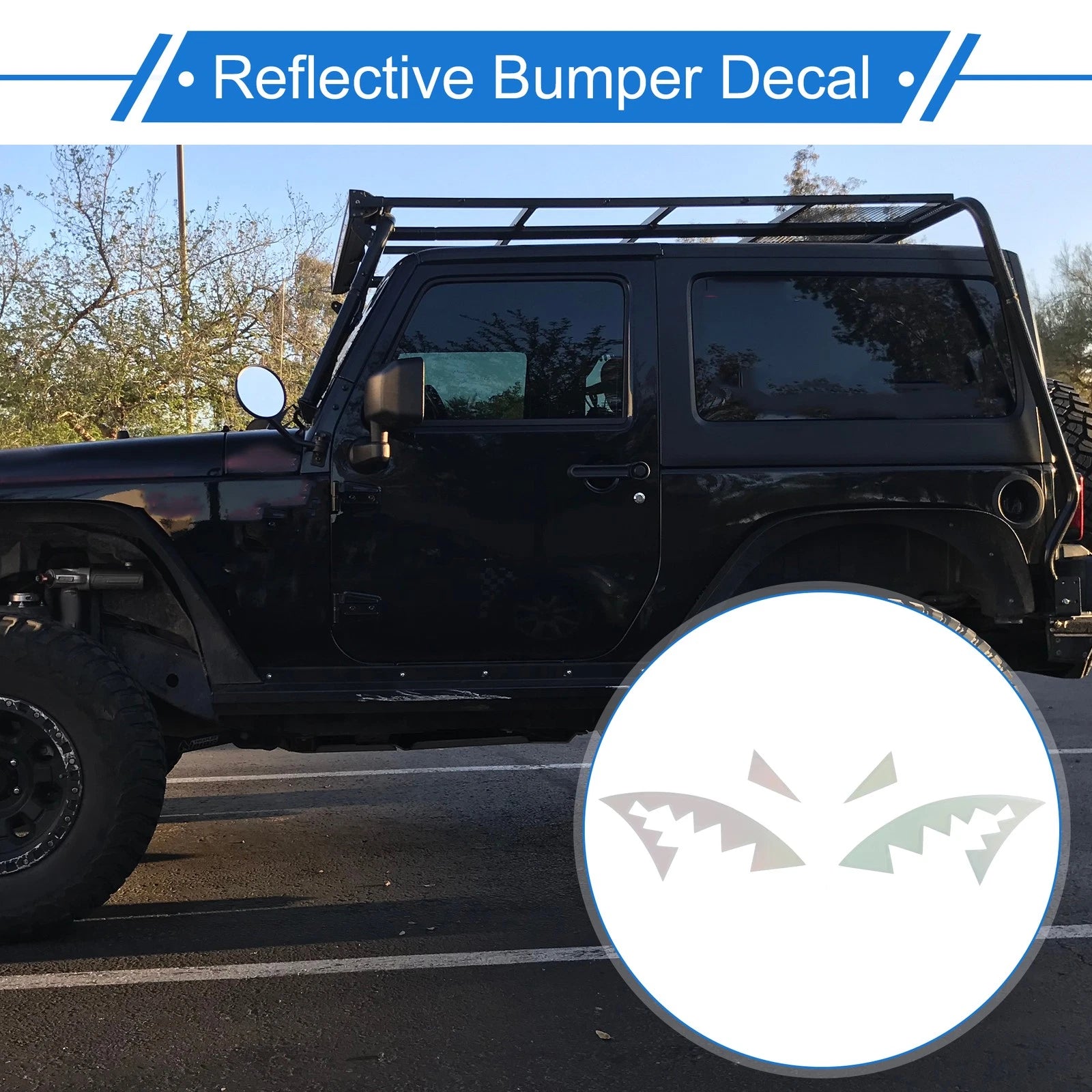 Reflective Bumper Decal for - Shark Mouth Design