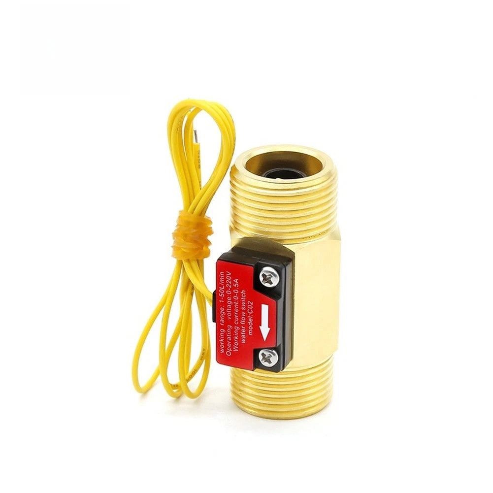 Copper Water Flow Switch G3/4 1.5-50L/min 220VDC 0.5A for HVAC Irrigation