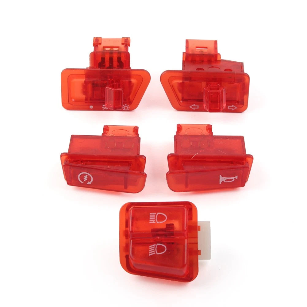 Set of 5 Turn Signal Headlight Ignition Horn Switch Caps for GY6 50 125 150cc