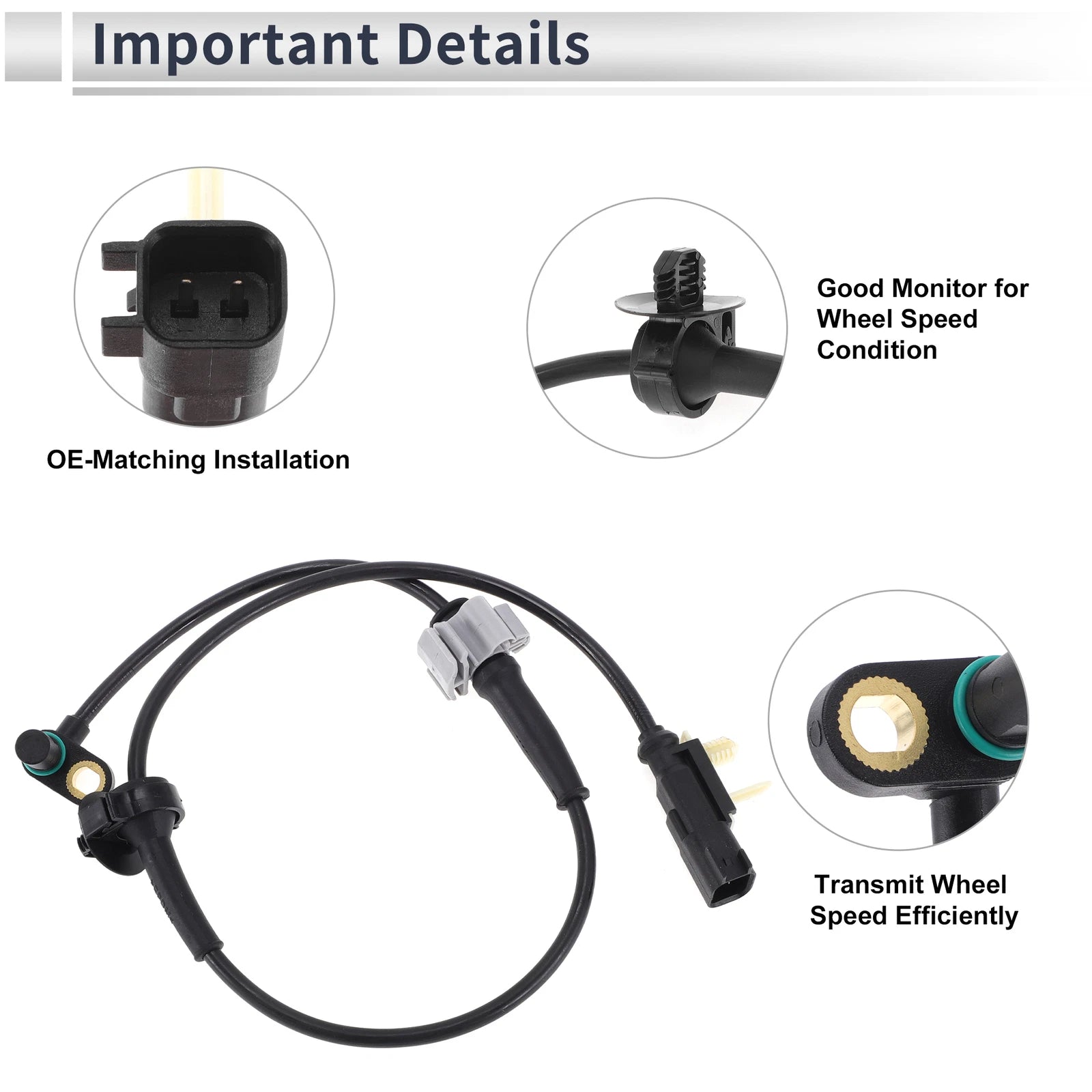 ABS Wheel Speed Sensor for Chevrolet Silverado 1500 (2014–2018) 1 Pcs Front Left/Right