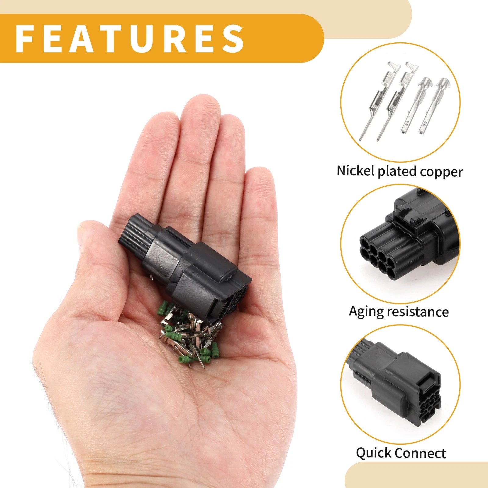8 Pin Front Headlight Connector Plug for Honda