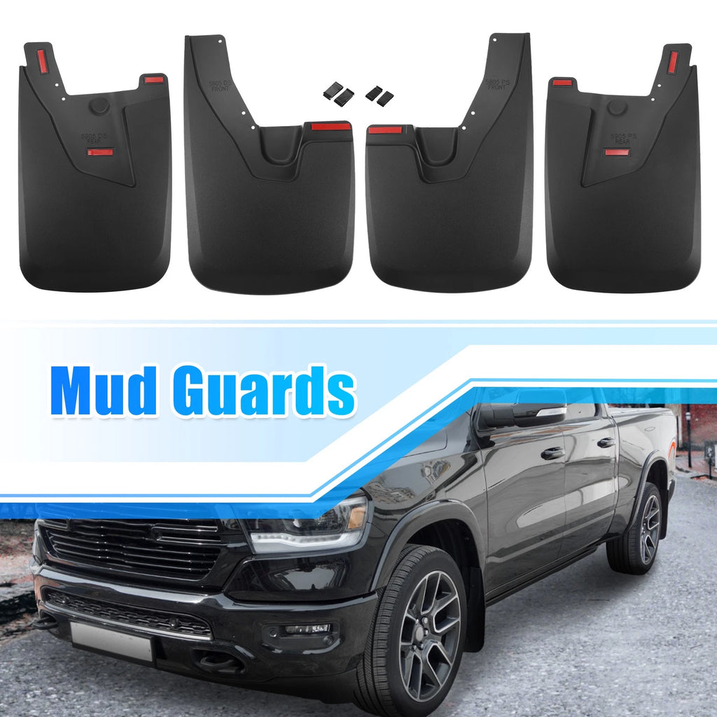 Set Mud Guard Liners Front Rear Replacement for Ram 2500 3500 (2010–2018)