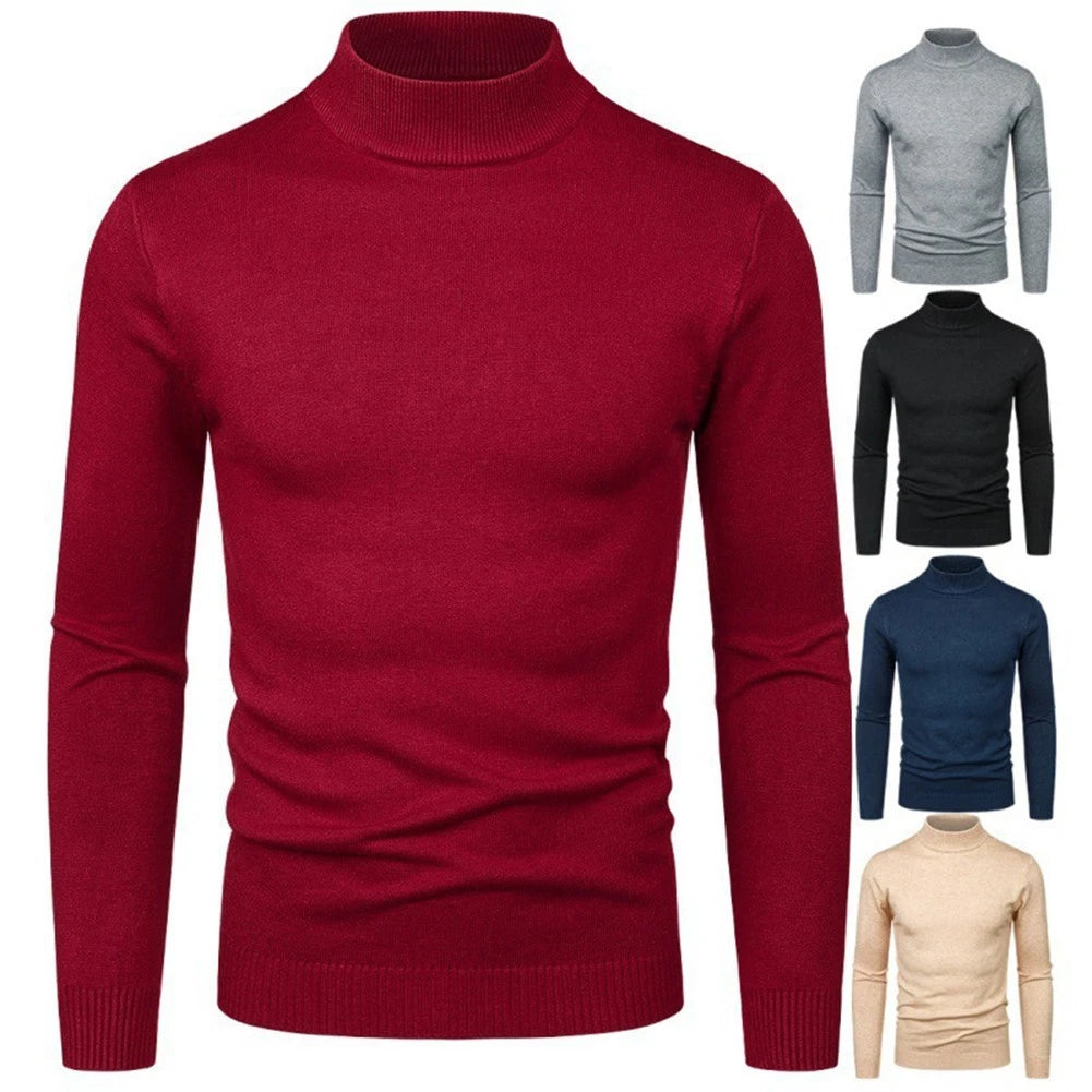 2X Long Sleeve Half Turtleneck Sweater for Men