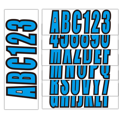 Boat letters and numbers registration Blue Decals Sticker 4 Sets of A-Z & 0-9
