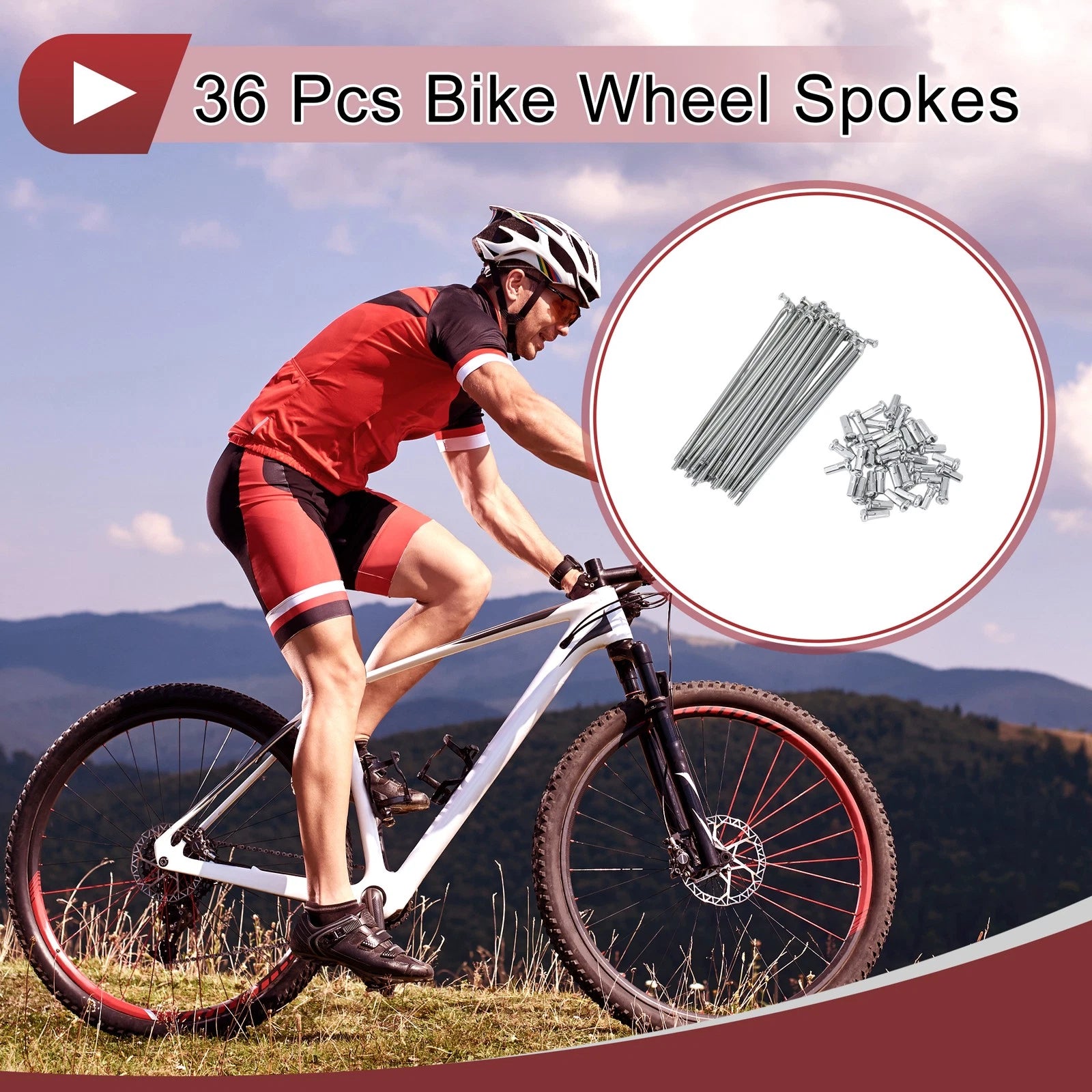 Bicycle Spokes Set 97mm Steel Galvanized for 36 Spoke Wheels (2000–2000)