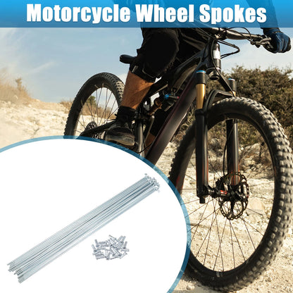 24pcs Bicycle J Bend Galvanized Spokes with Nipples 288mm for 13G (288mm–288mm)