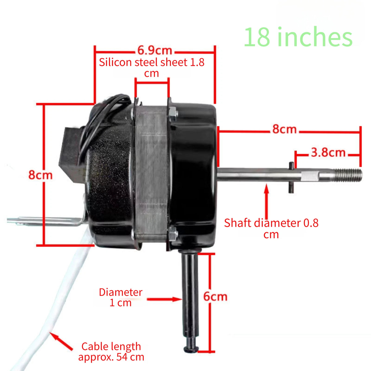 60W Remote Controlled Fan Motor for Ceiling Fans (16in, 18in)