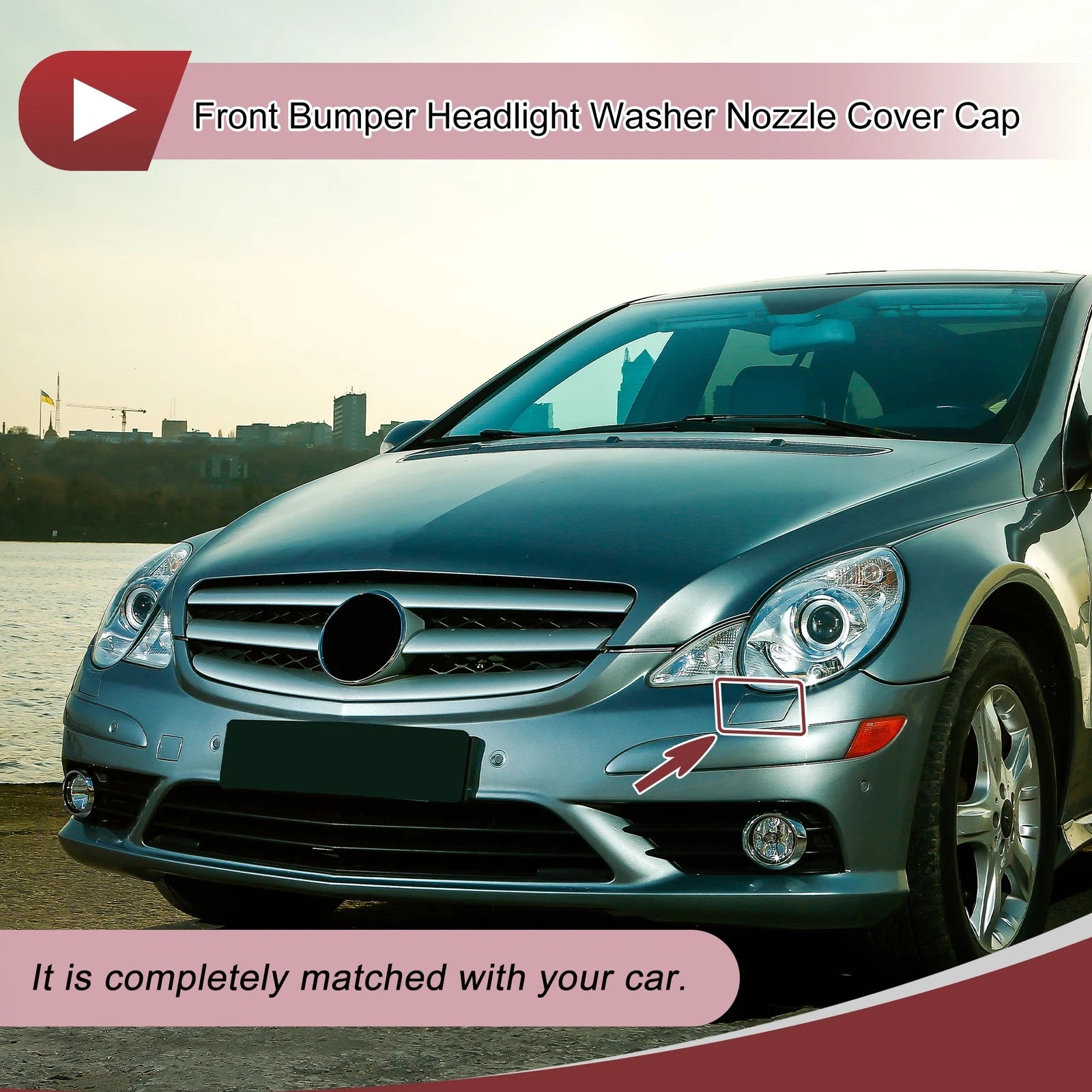 Front Left Bumper Trim Nozzle Cover Replacement for Mercedes-Benz R350 (2014–2015)