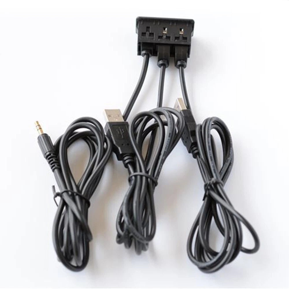 Dual USB Interface Charging and AUX Extension Cord for