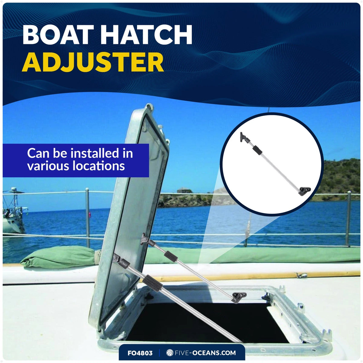Boat Hatch Lid Support 13-3/8" to 23-1/4" Window Adjuster for Boats