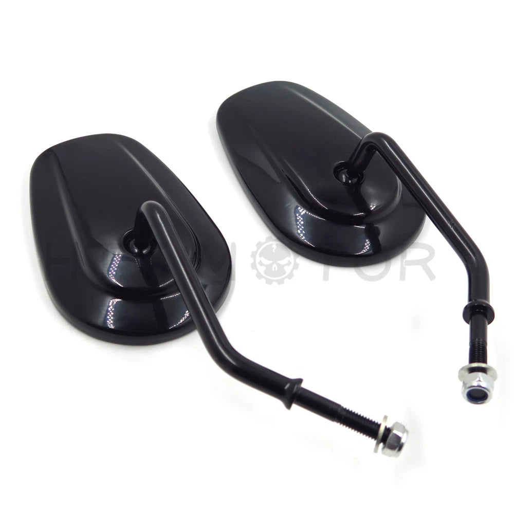 Black Rearview Mirrors for Harley Davidson FLSTC FXDB DYNA FXDF FLSTF (8mm)