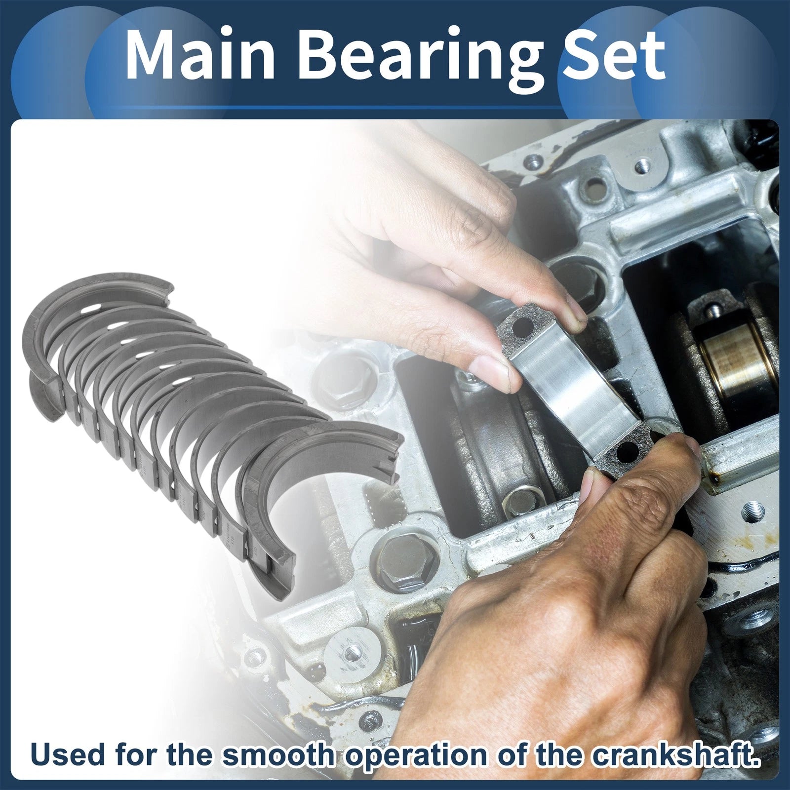 Engine Main Bearing Set Replacement for Audi 80 (1981–1995) 12 Piece