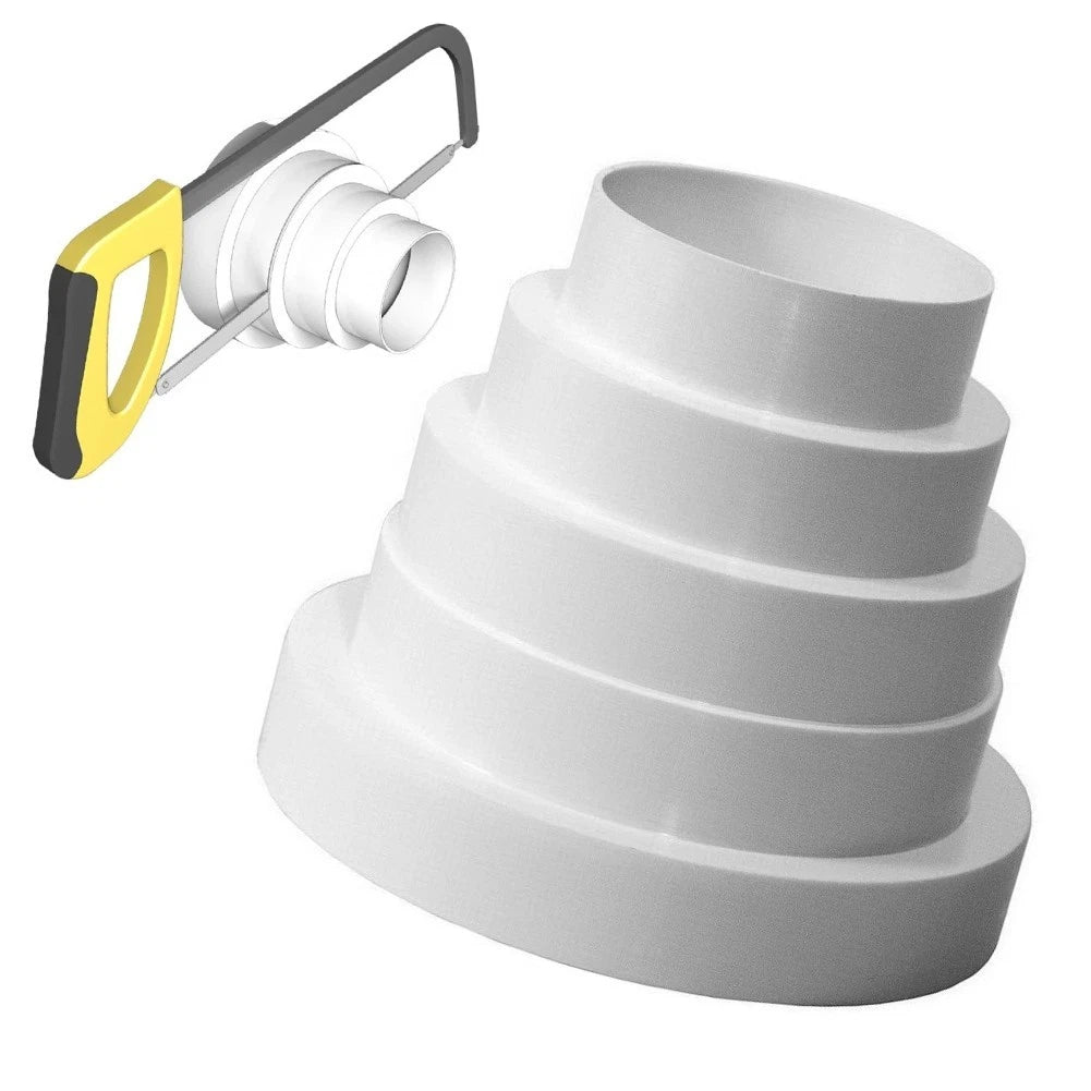 Air Duct Reducer Connector for Extractor Fans (Multiple Sizes)