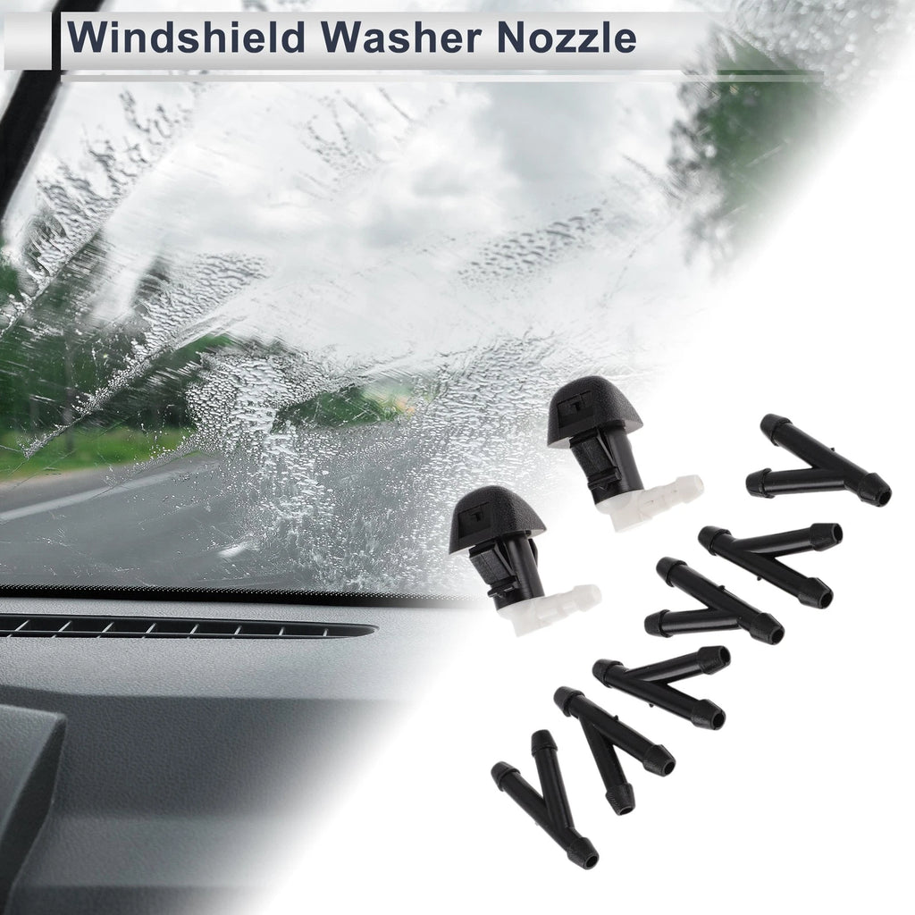 Windshield Washer Nozzle Replacement for Honda Black 6 Hose Connector (1 Set) (2008–2012)