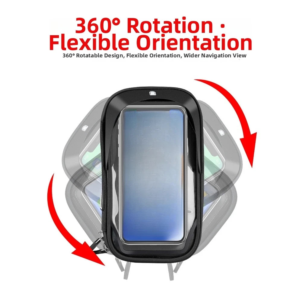 Waterproof Bicycle Phone Mount with Front Sun Visor and Touch Layer