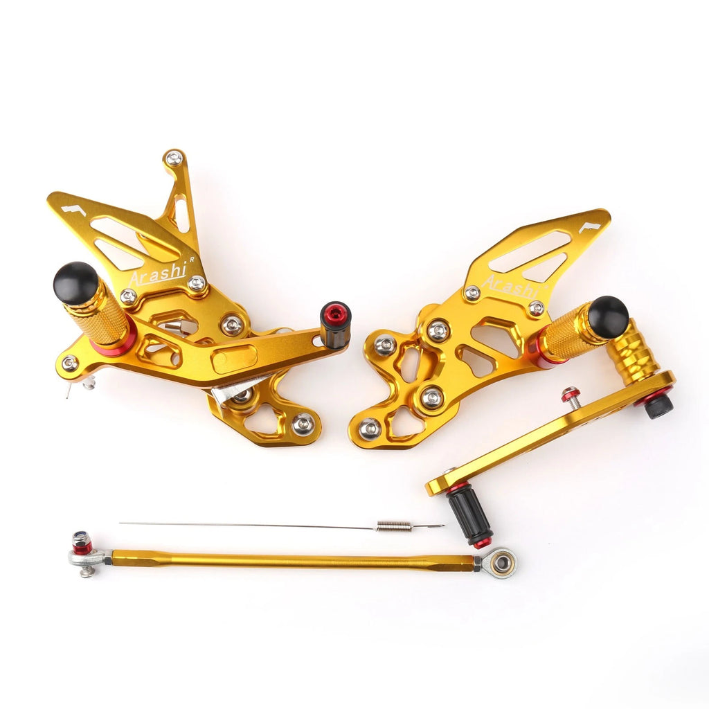 Rearsets Footpegs Pedals for Suzuki GSX-R600 GSXR 750 (2006–2010) Gold