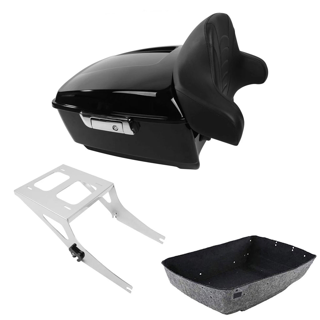 2X Trunk Luggage Backrest Mount Rack for Harley Fat Boy (2008–2017)