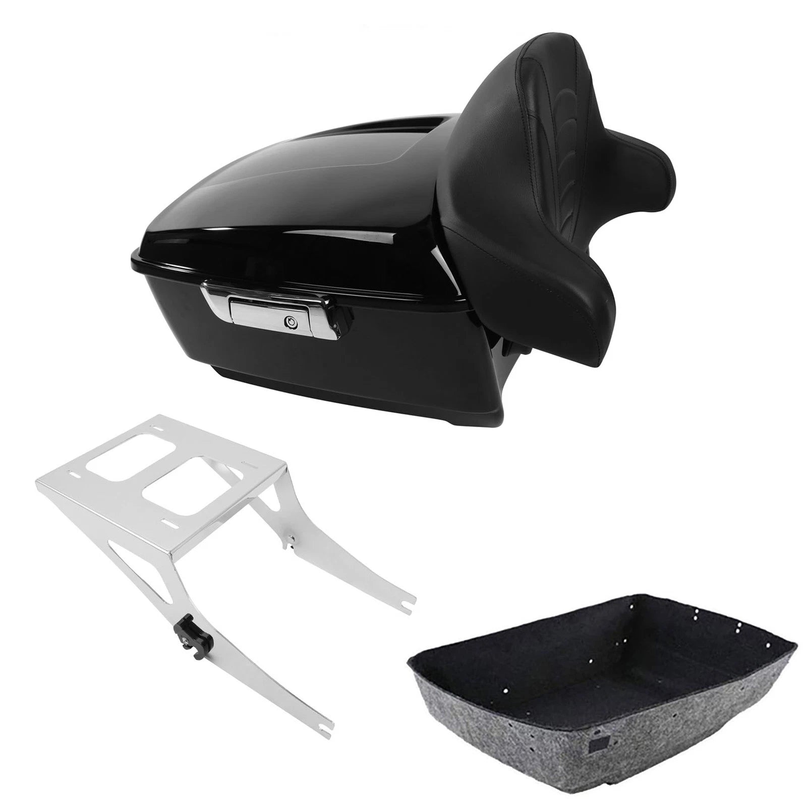 2X Trunk Luggage Backrest Mount Rack for Harley Fat Boy (2008–2017)