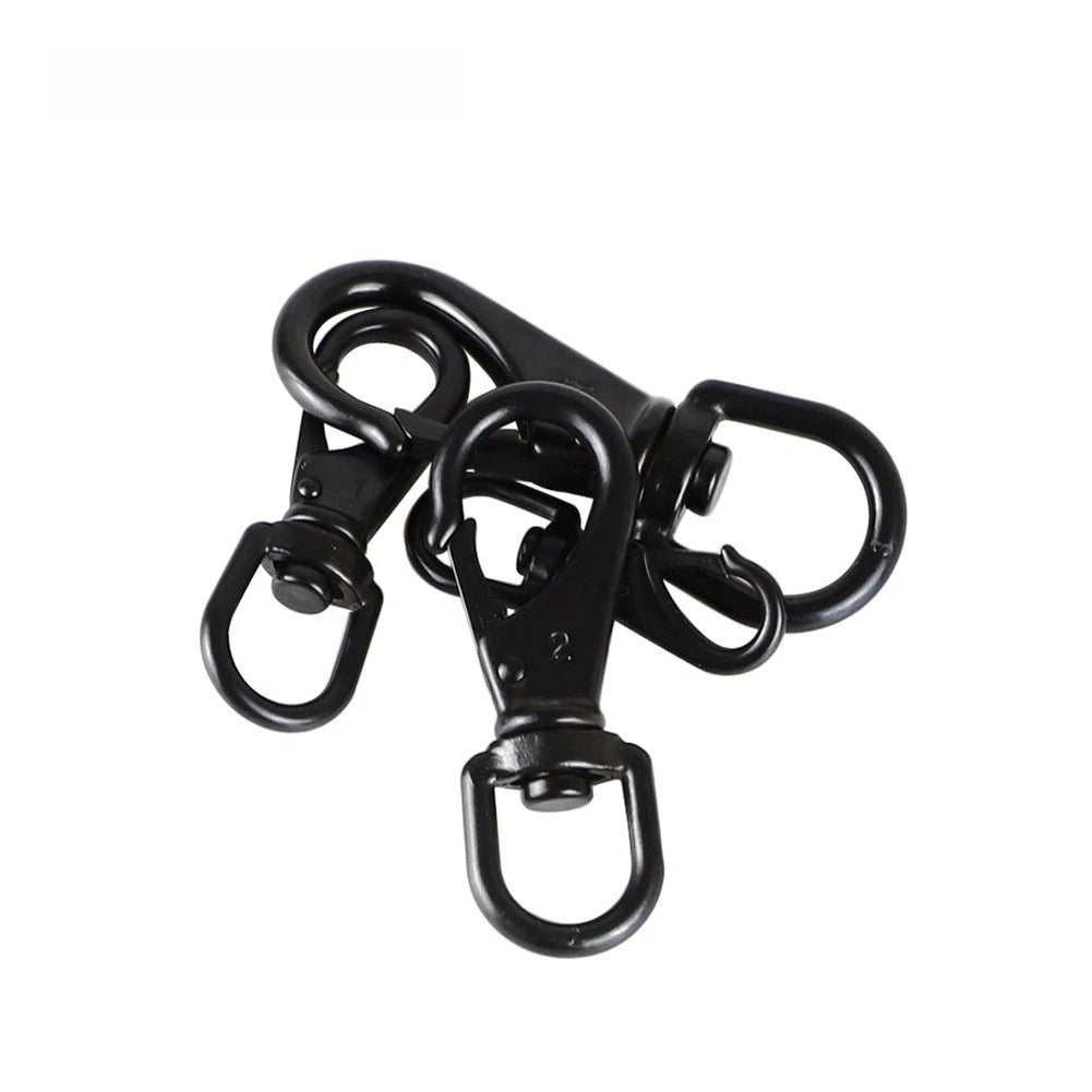 Rotating Swivel Keychain for Leash and Gear (Black 304 Stainless Steel)