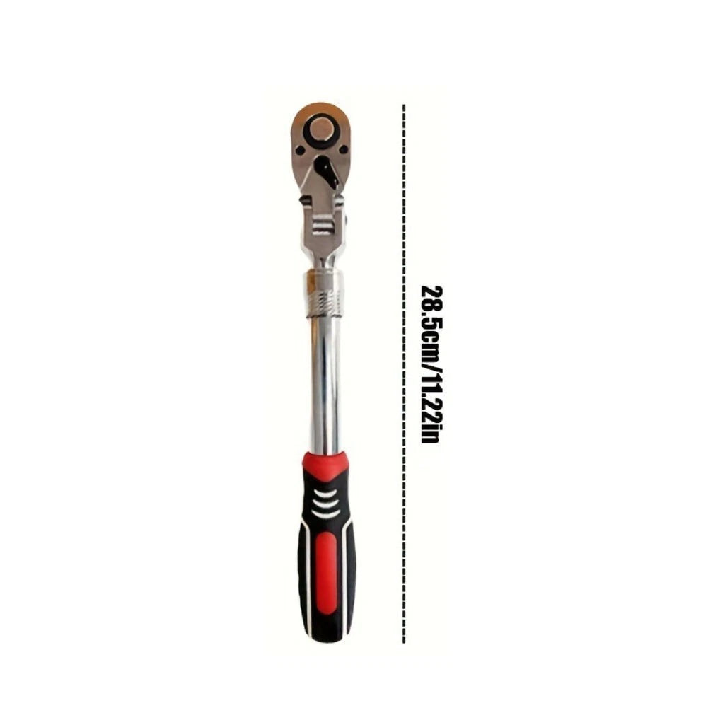 Swivel Head Ratcheting Wrench 72 Teeth with Telescoping Handle for Mechanics