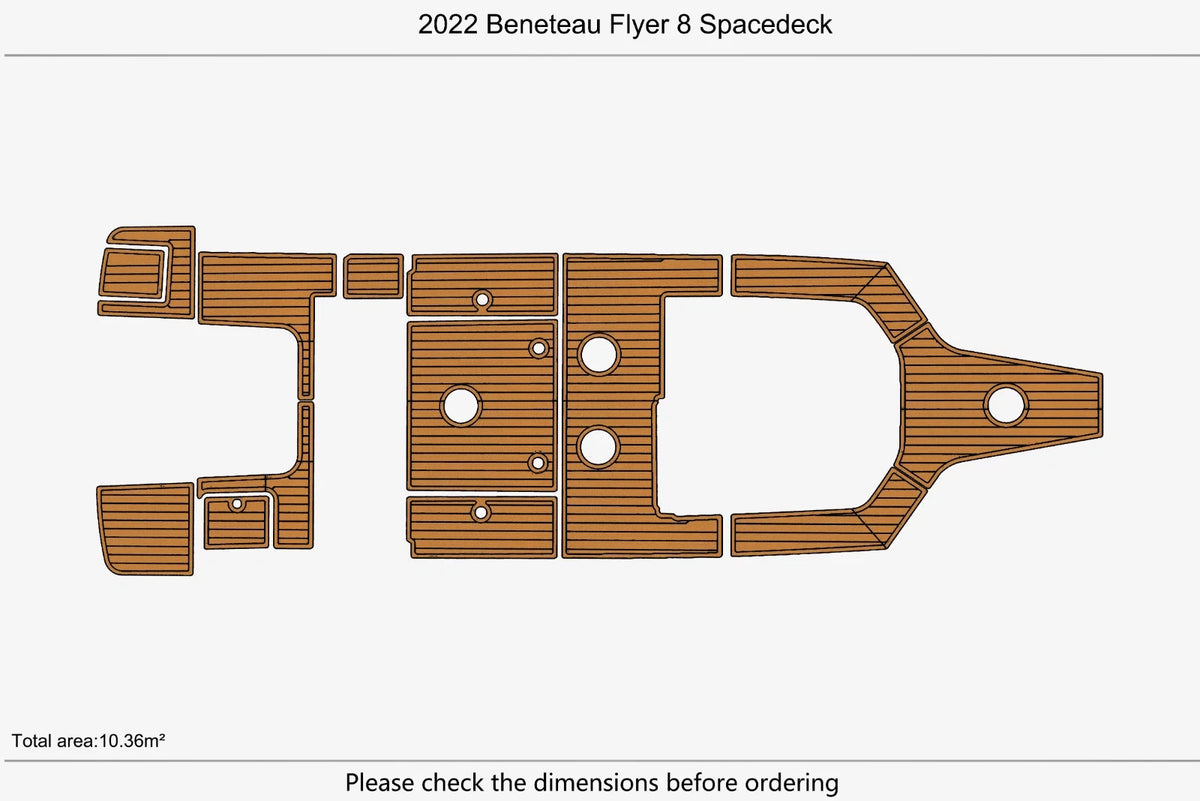 Swim Platform Cockpit EVA Foam Teak Deck Floor for Beneteau Flyer 8 (2022)