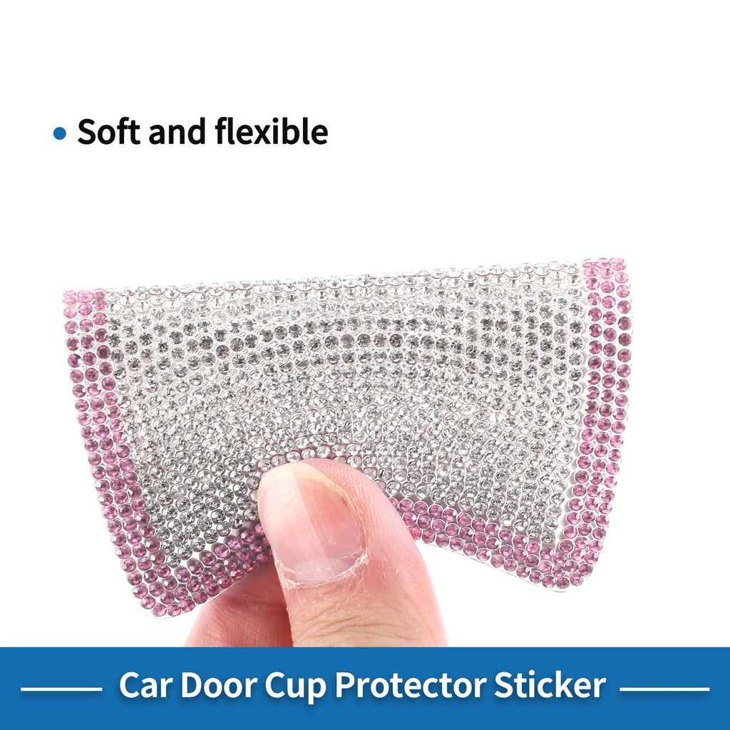 Car Door Handle Protector for Universal Vehicles (8x10cm, White/Pink)