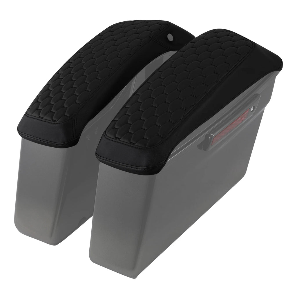Black Hard Saddlebag Lid Covers for Harley Touring Electra Glide (2014–2023)