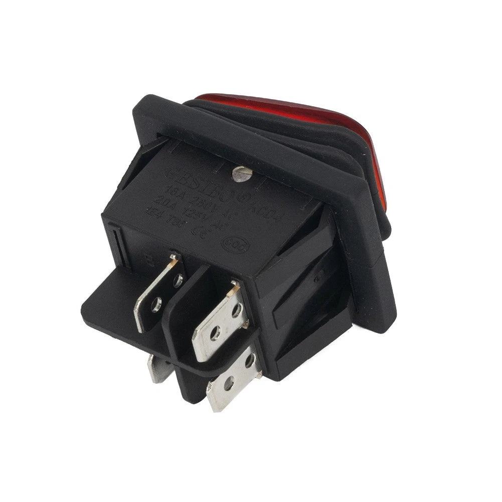 Rocker Switch for - Illuminated Rectangle Red