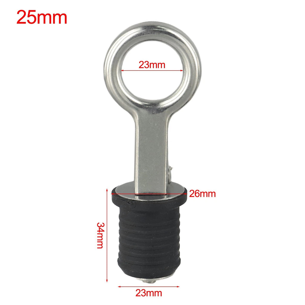 Adjustable Rubber & Stainless Steel Drain for Boats & Kayaks (2 Pack)