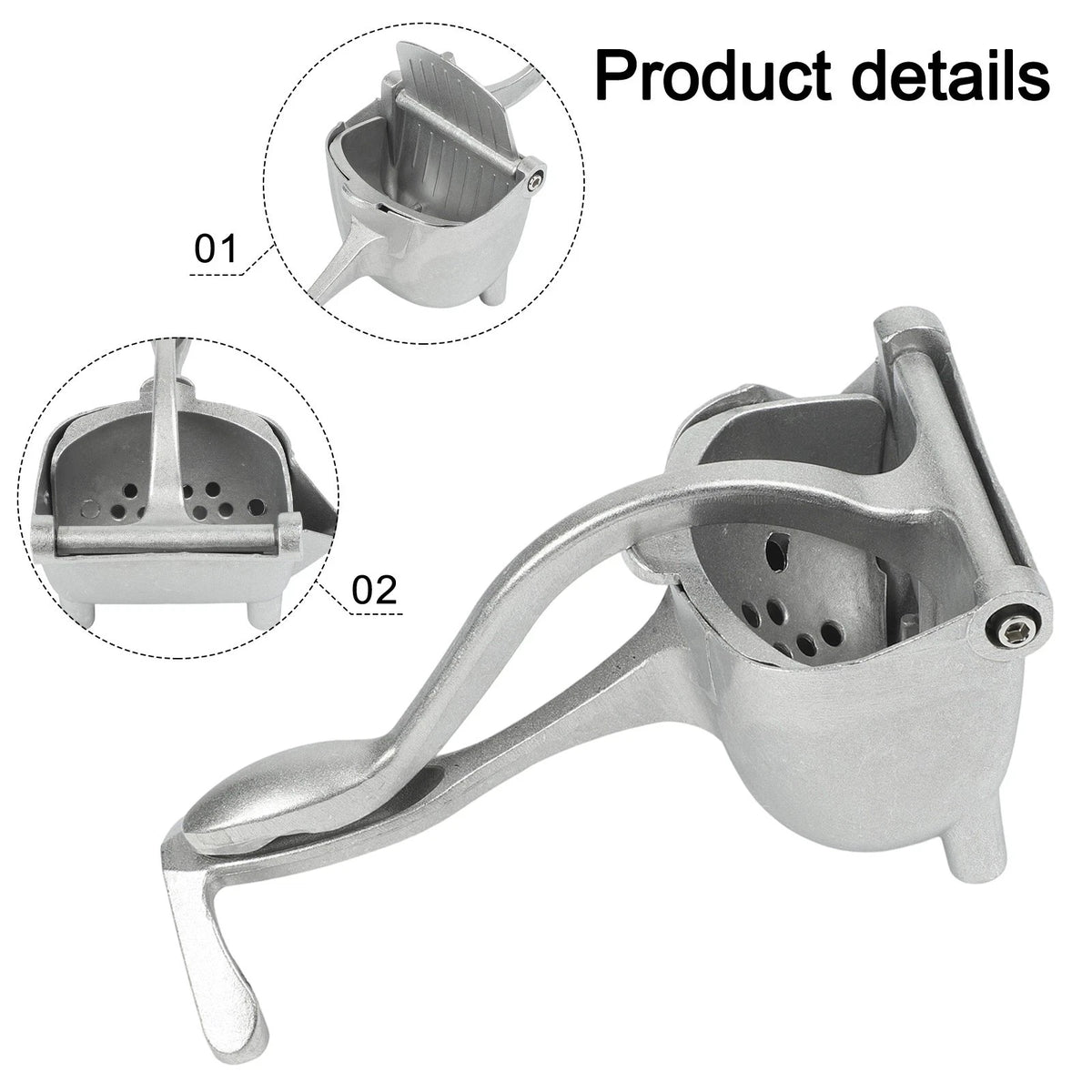 Ergonomic Aluminum Alloy Manual Juicer for Citrus Fruit Juice