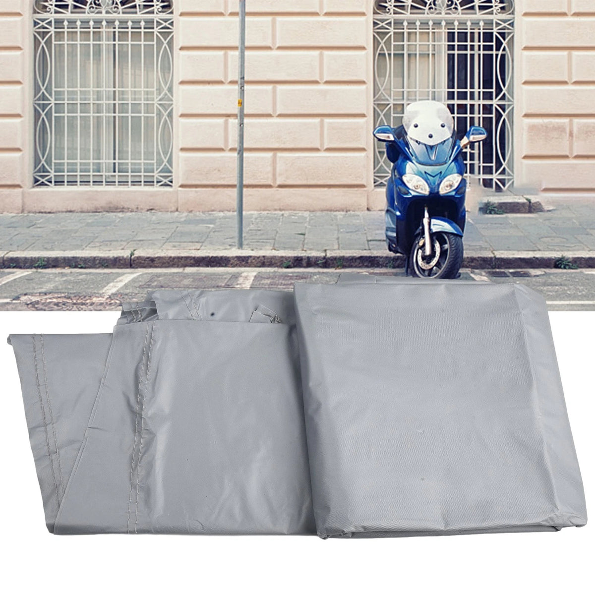 Bike Cover for Motorcycle (Rain Protection, Silver Sun Protection)