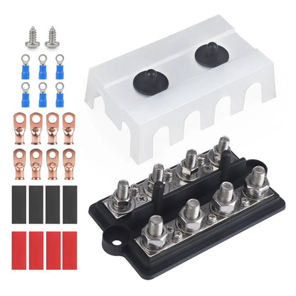 4-Post Dual Bus Bar Power Distribution Block for RV Marine Boat DC Systems