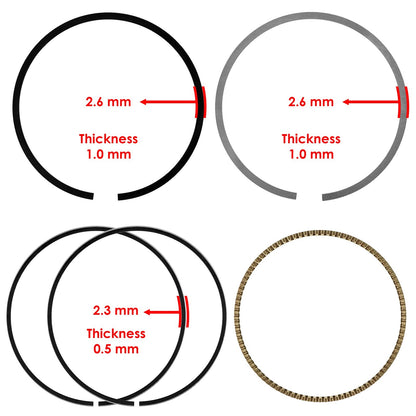 Caltric Piston Ring Set Replacement for Honda Rancher TRX350FM 4x4 (2000–2006)