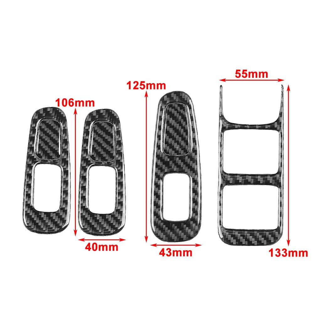 4pcs Window Lift Switch Button Panel Cover Trim For Kia Stinger 2018-2023