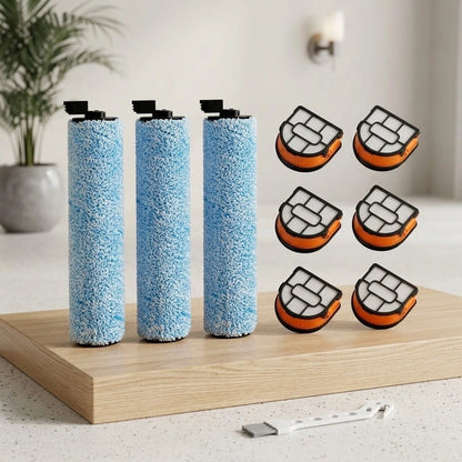 3 Brush Rollers and 6 Filters for Shark Vacuum Cleaner (WD161, WD261, AW261)