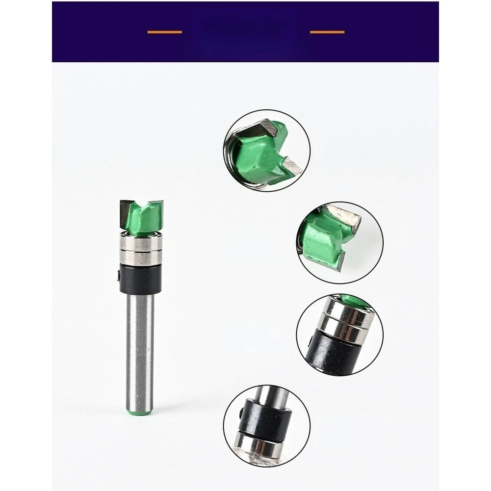 Flush Trim Router Bit 1/4 Shank with Upper and Lower Bearings