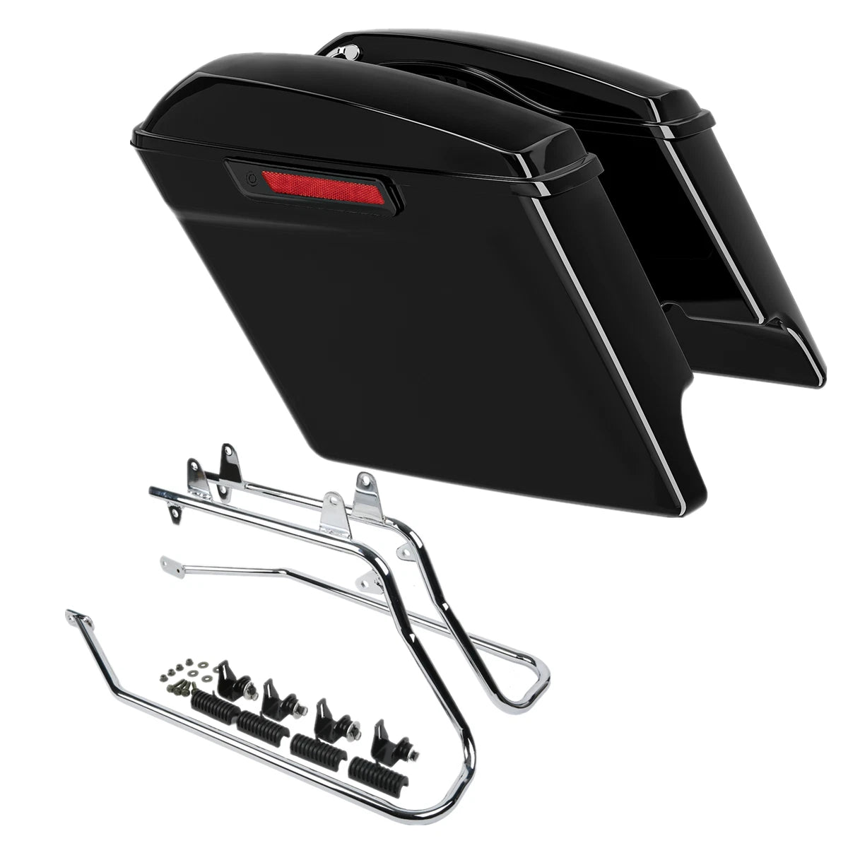 Stretched Hard Saddlebags & Conversion Bracket for Harley Softail Deluxe (1984–2017)