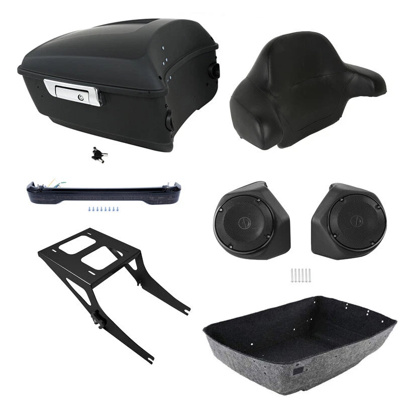 Trunk Backrest Speakers Tail Light Mount for Harley Fat Boy (2008–2017)