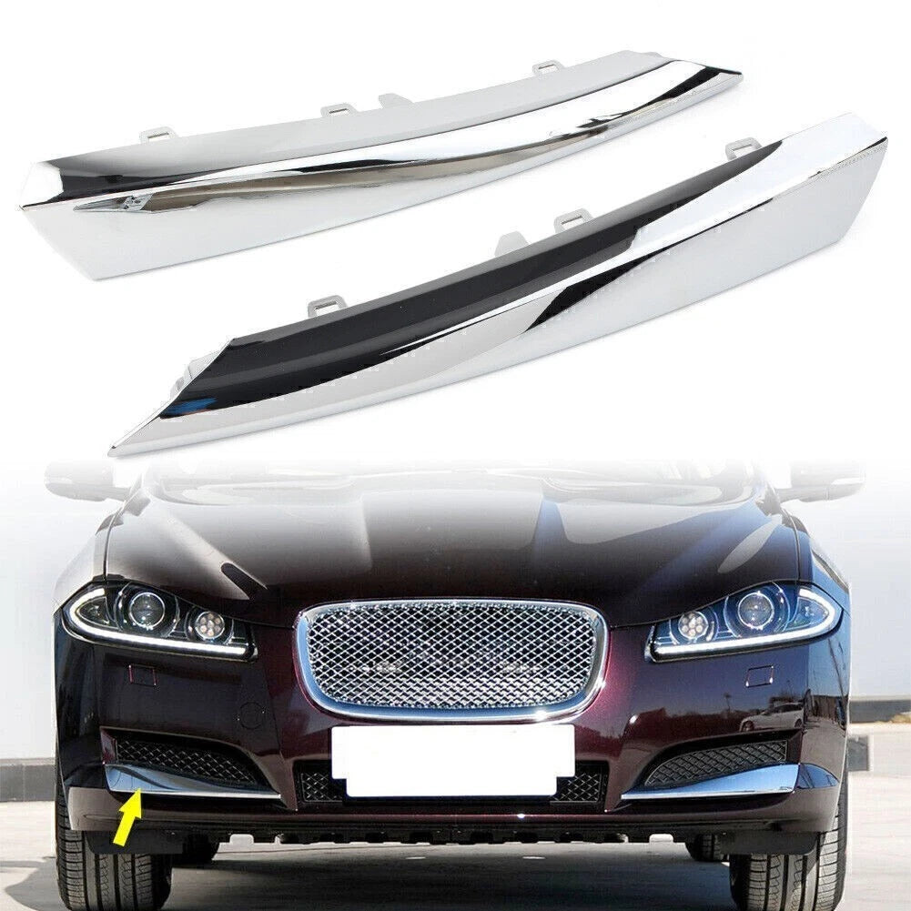 2X Front Side Grille Molding Trim Chrome for Jaguar XF (2012–2015)