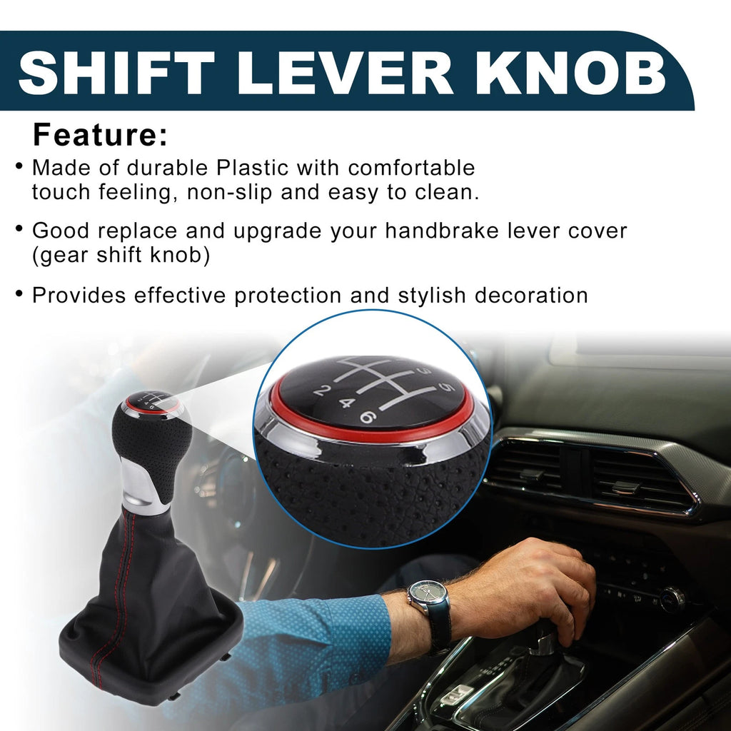 6 Speed Gear Shift Knob with Cover for Audi A6 (2005–2011)