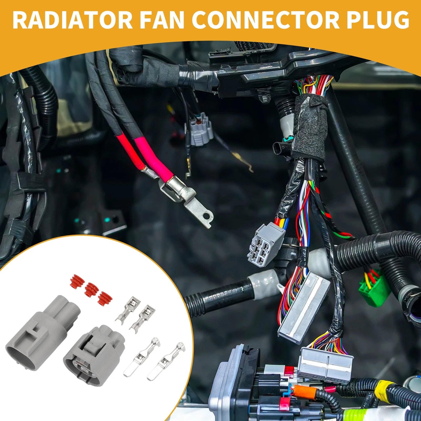 Radiator Fan Connector Plug 2 Pin Replacement for Toyota RAV4 (2013–2018)