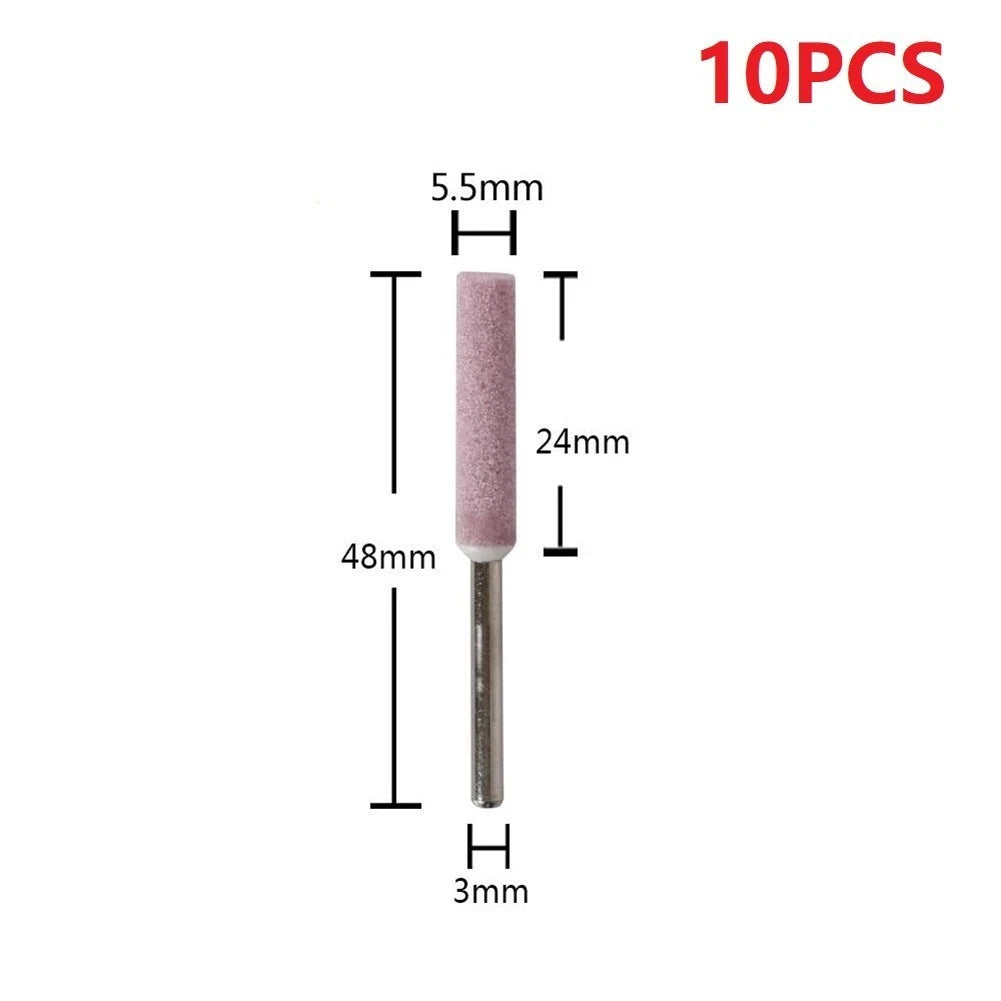 10Pcs Red Corundum Grinding Heads for Chainsaw Sharpener