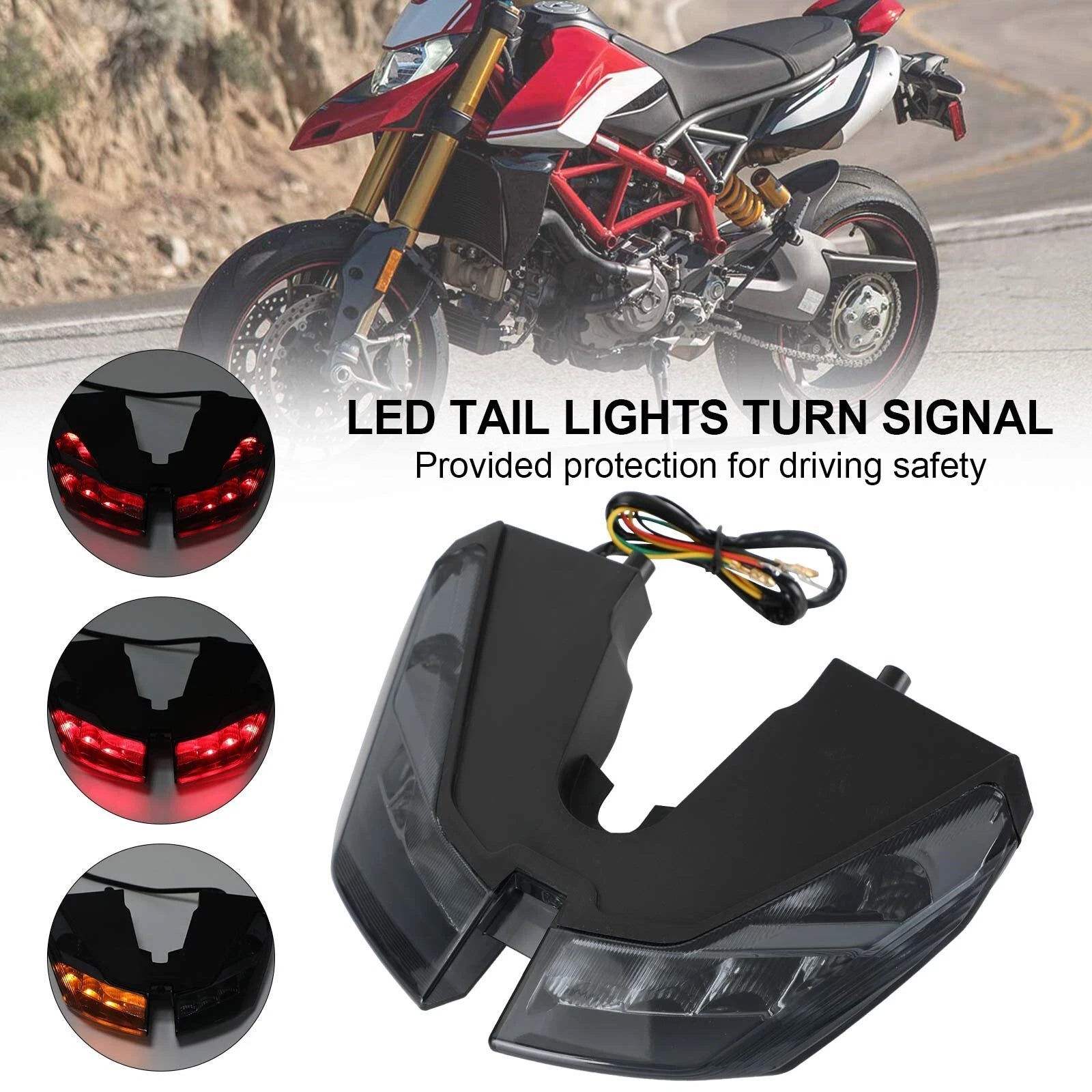 Tail Lights Turn Signal for Ducati Hypermotard 821 939 950 SP (2012–2021) Black T9