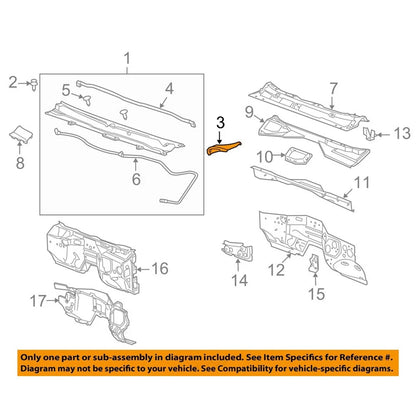Right Side Windshield Cowl Vent Cover 22776514 for Silverado Sierra (2015–2019)