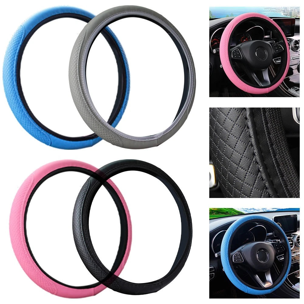 PU Leather Steering Wheel Protector for Universal Fit (2010–2023)