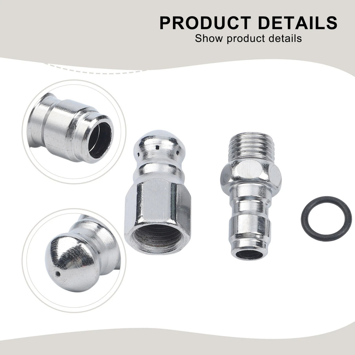 7-Jet Drain Jetter Nozzle for 14 Inch Pressure Washer Hose (5000 PSI)